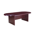 Mike 95 Inch Oval Conference Table With Panel Legs Mahogany Red
