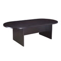 Mike 95 Inch Oval Conference Table With Panel Legs Mocha Brown