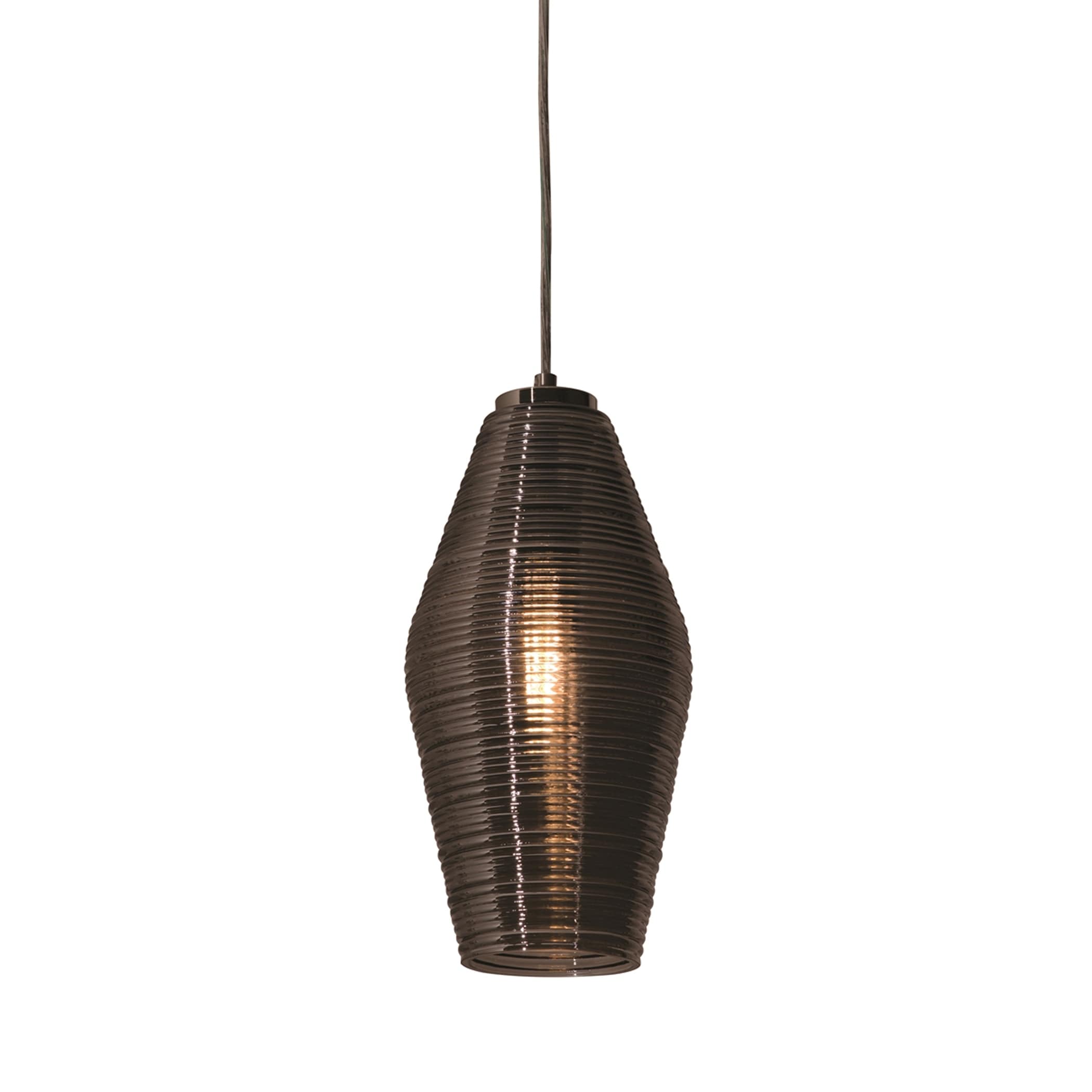 Afx Mila 1 Light Satin Nickel Pendant Smoke Glass Shade