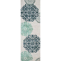 Hand Tufted Floral Wool Grey Navy Yellow Rug 8 X 10