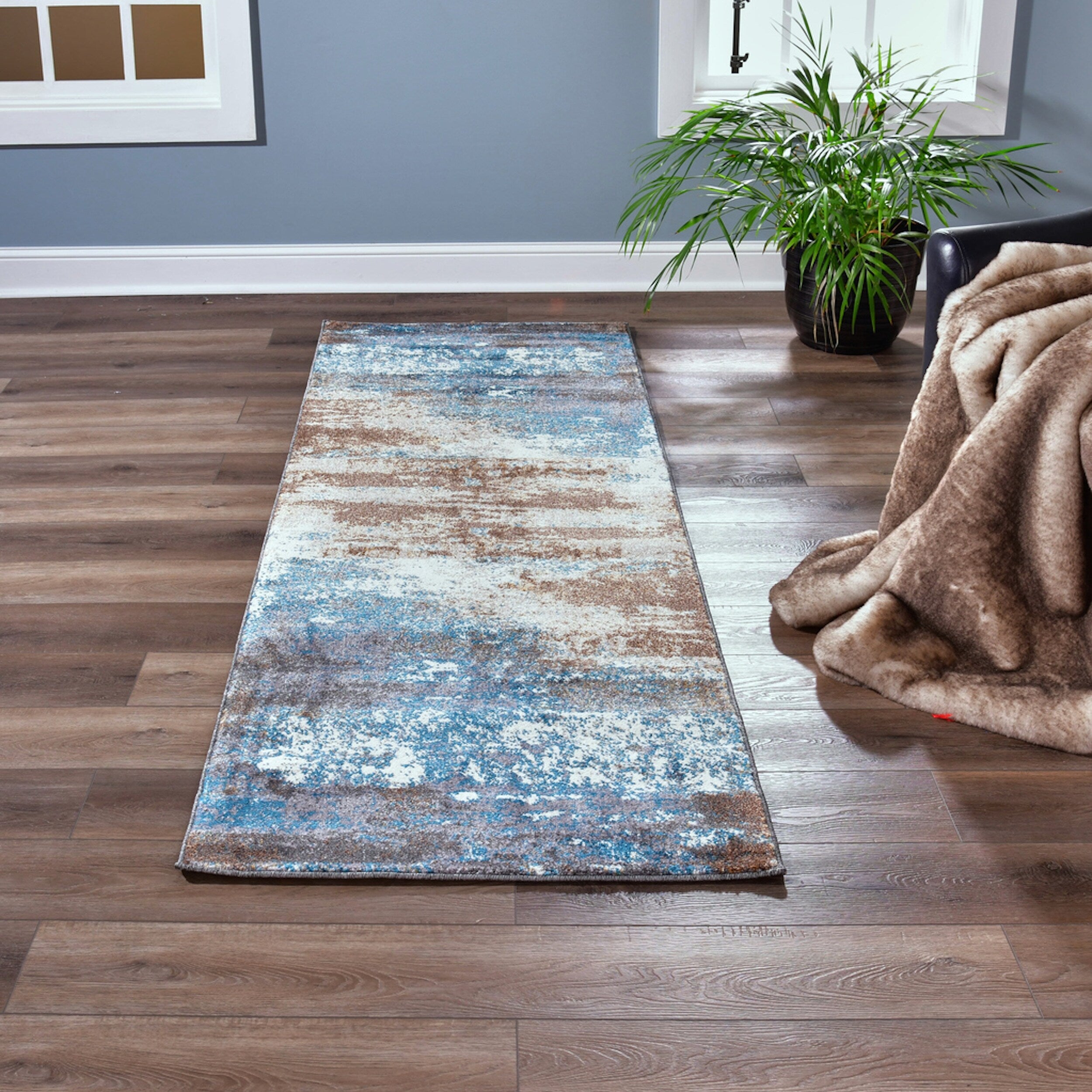 Milan Cream Turquoise Polypropylene Area Rug