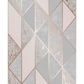 Milan Geo Rose Gold And Grey Wallpaper
