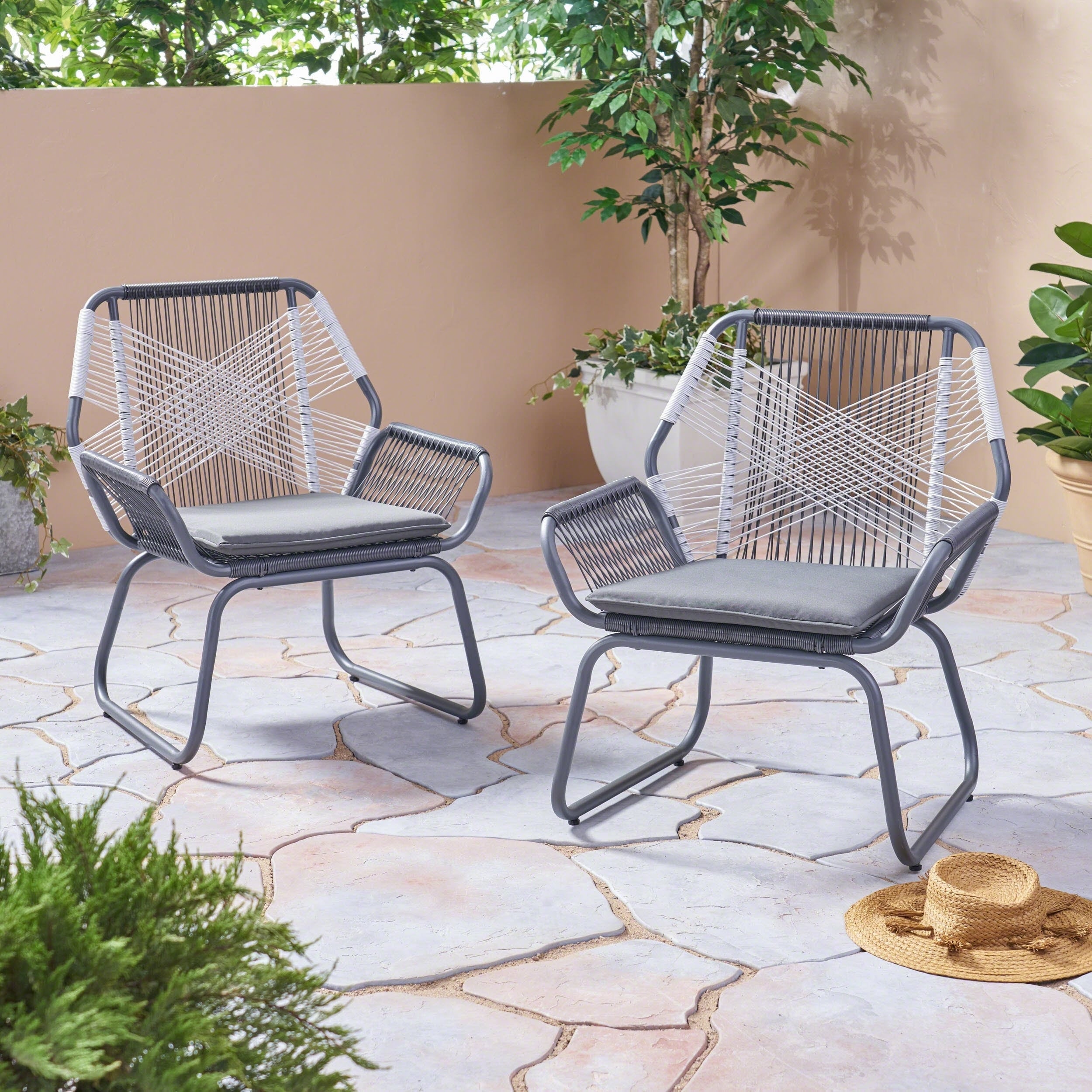 Milan Outdoor Club Chair Set Of 2 By Christopher Knight Home