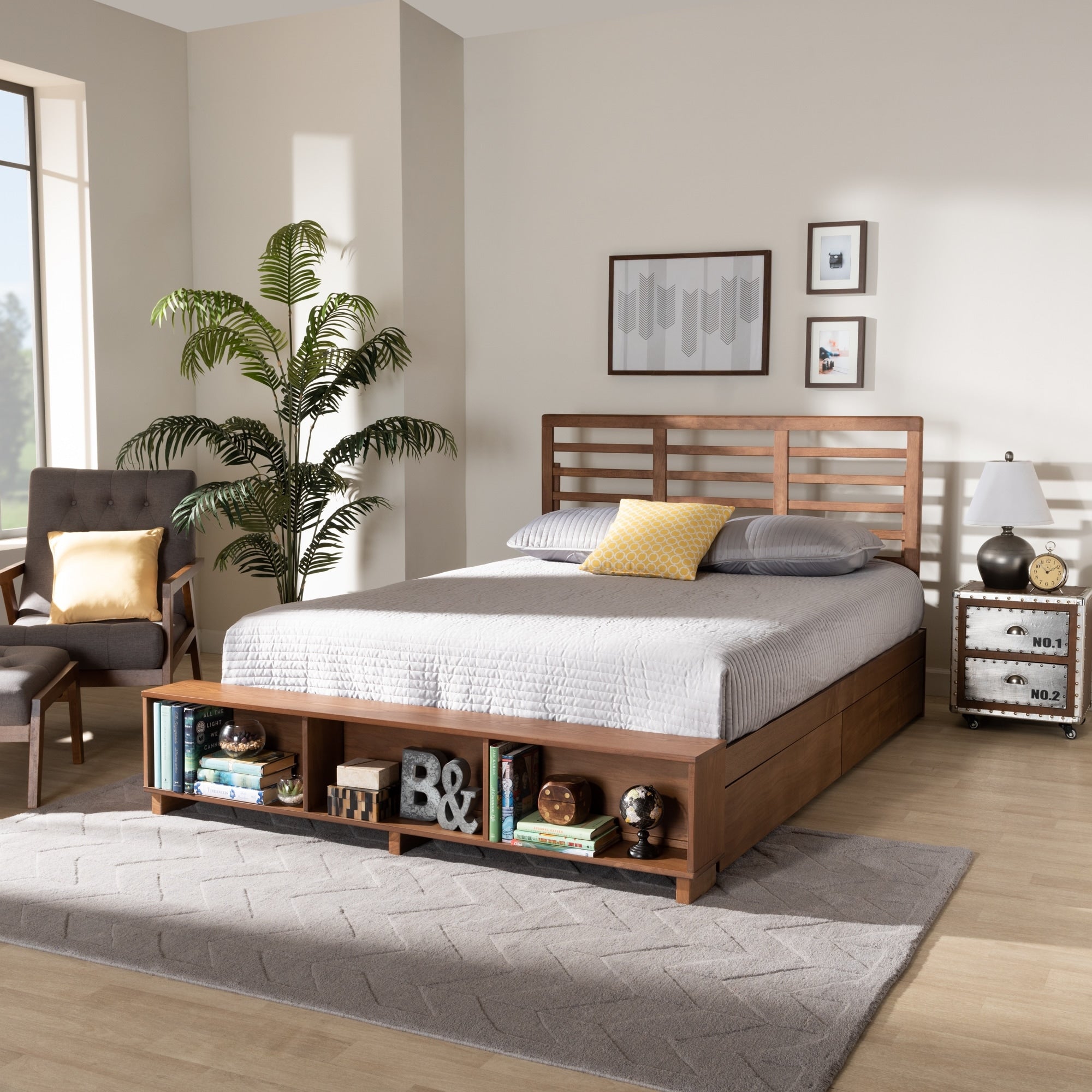 Milana Modern Transitional 4 Drawer Full Size Platform Storage Bed