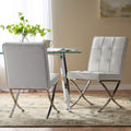 Milania White Leather Dining Chairs Set Of 2 By Christopher Knight Home