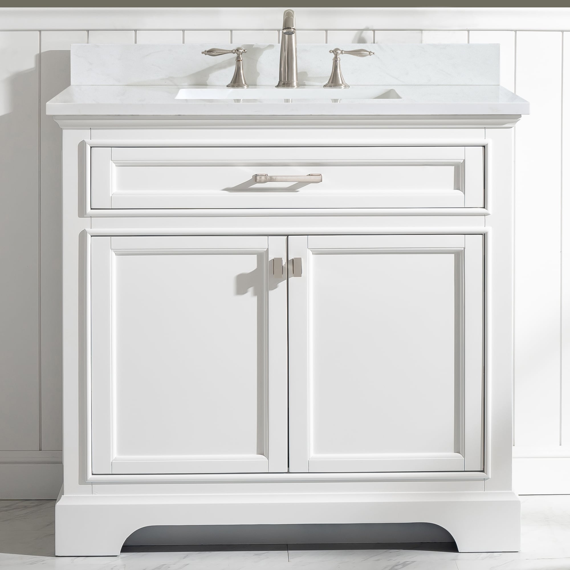 Milano 36 Single Vanity In White