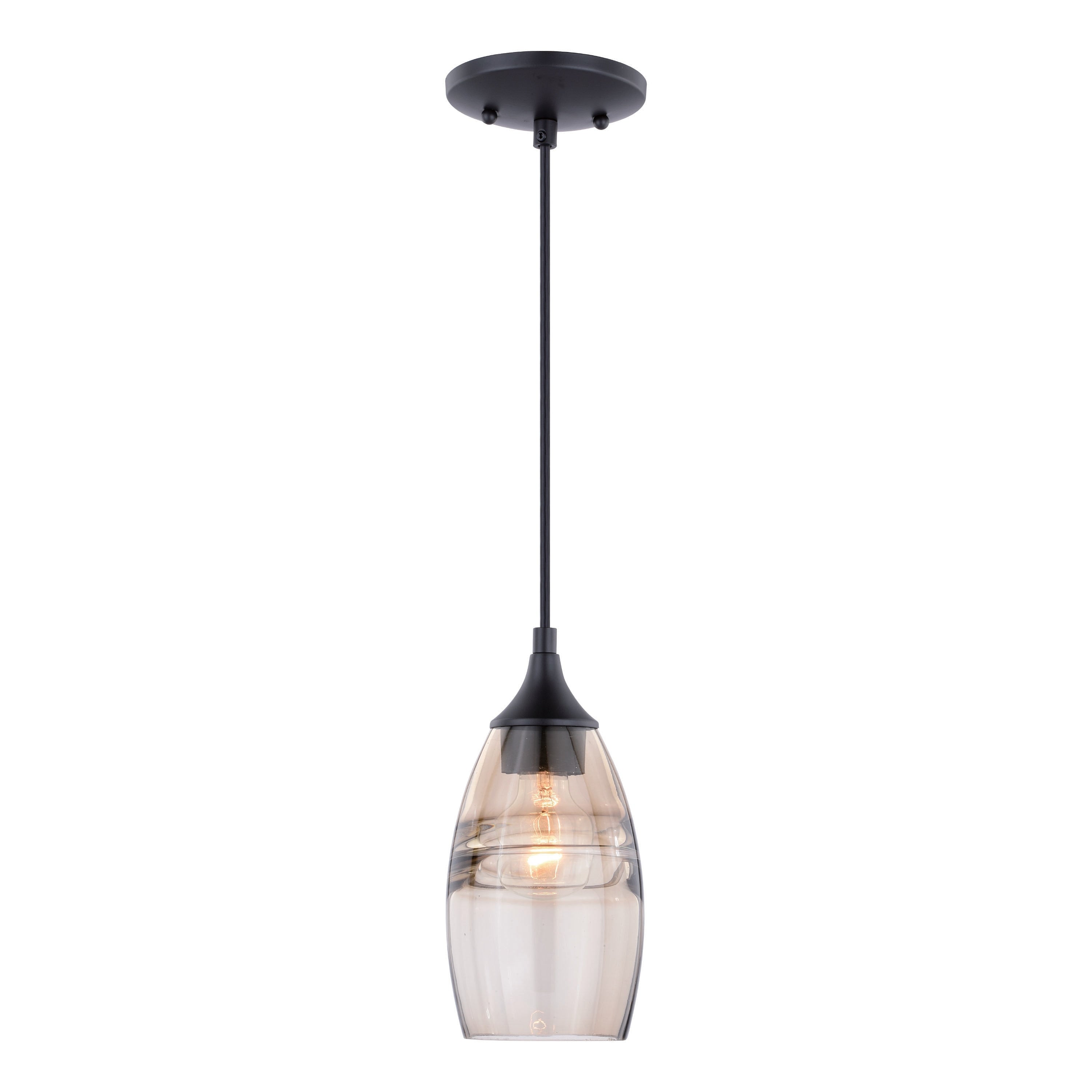Milano 5 Mini Pendant Amber Fog Glass