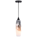 Milano Mini Pendant Ceiling Light Black And White Glass 4.25 In. W X 15.25 In. H X 4.25 In. D