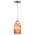 Milano Satin Nickel Mini Pendant Toffee Swirl Glass