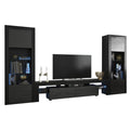 Milano Set 200 Bk Bk Modern Wall Unit Entertainment Center