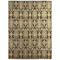 Milano Velvet Hand Knotted Wool Bamboo Silk Beige Light Blue Area Rug