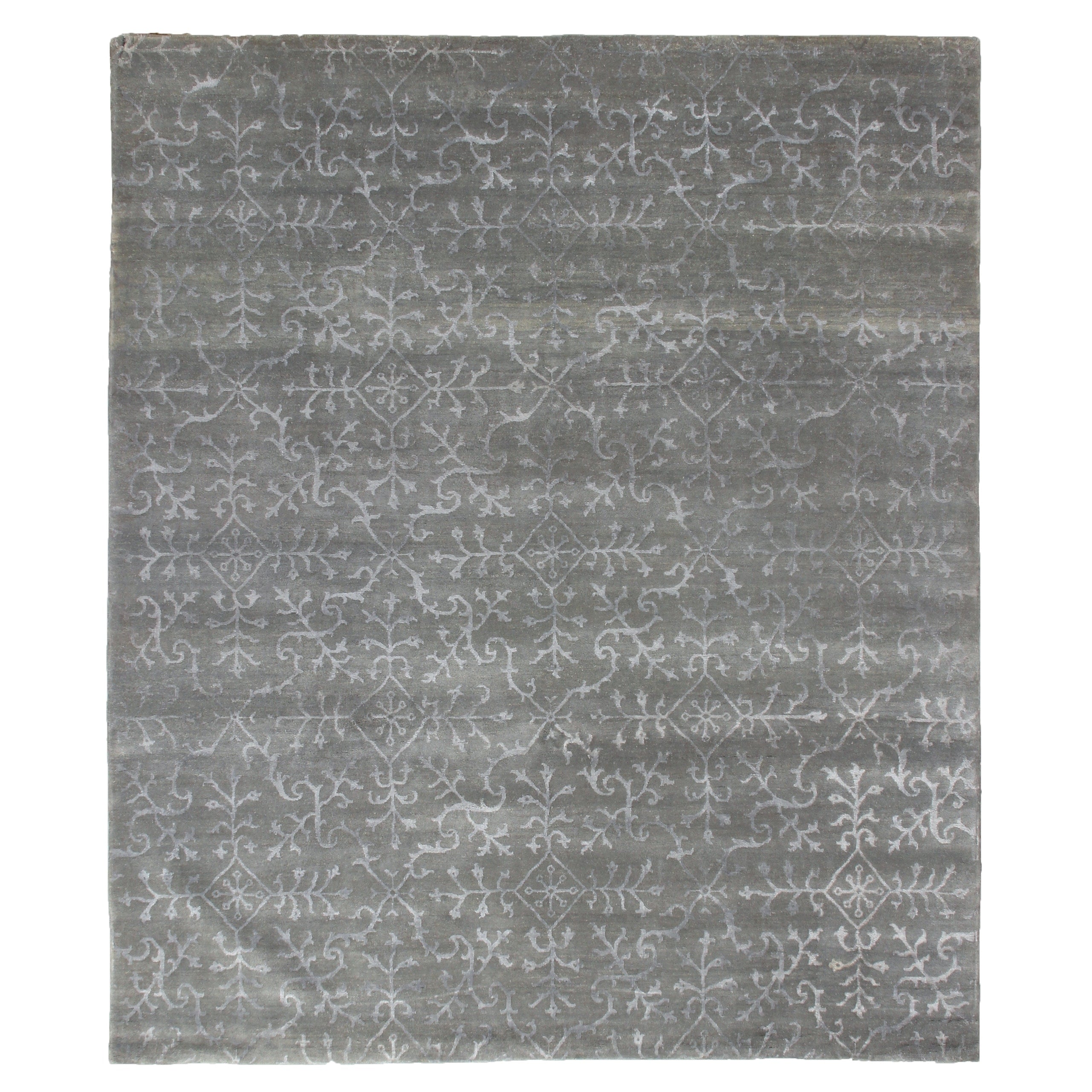 Milano Velvet Hand Knotted Wool Bamboo Silk Light Blue Area Rug 9 X 10