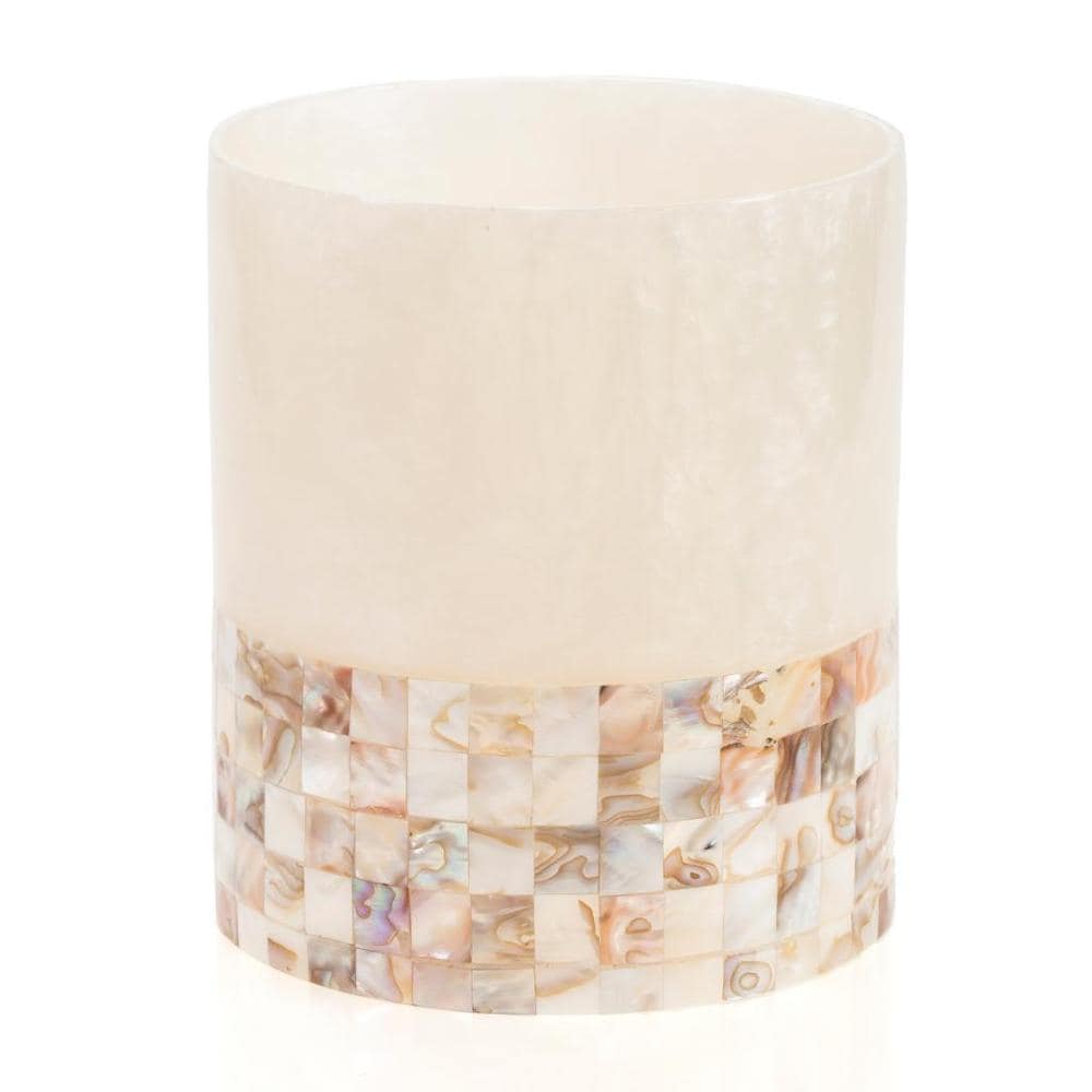 Milano Mother Of Pearl Tone Wastebasket