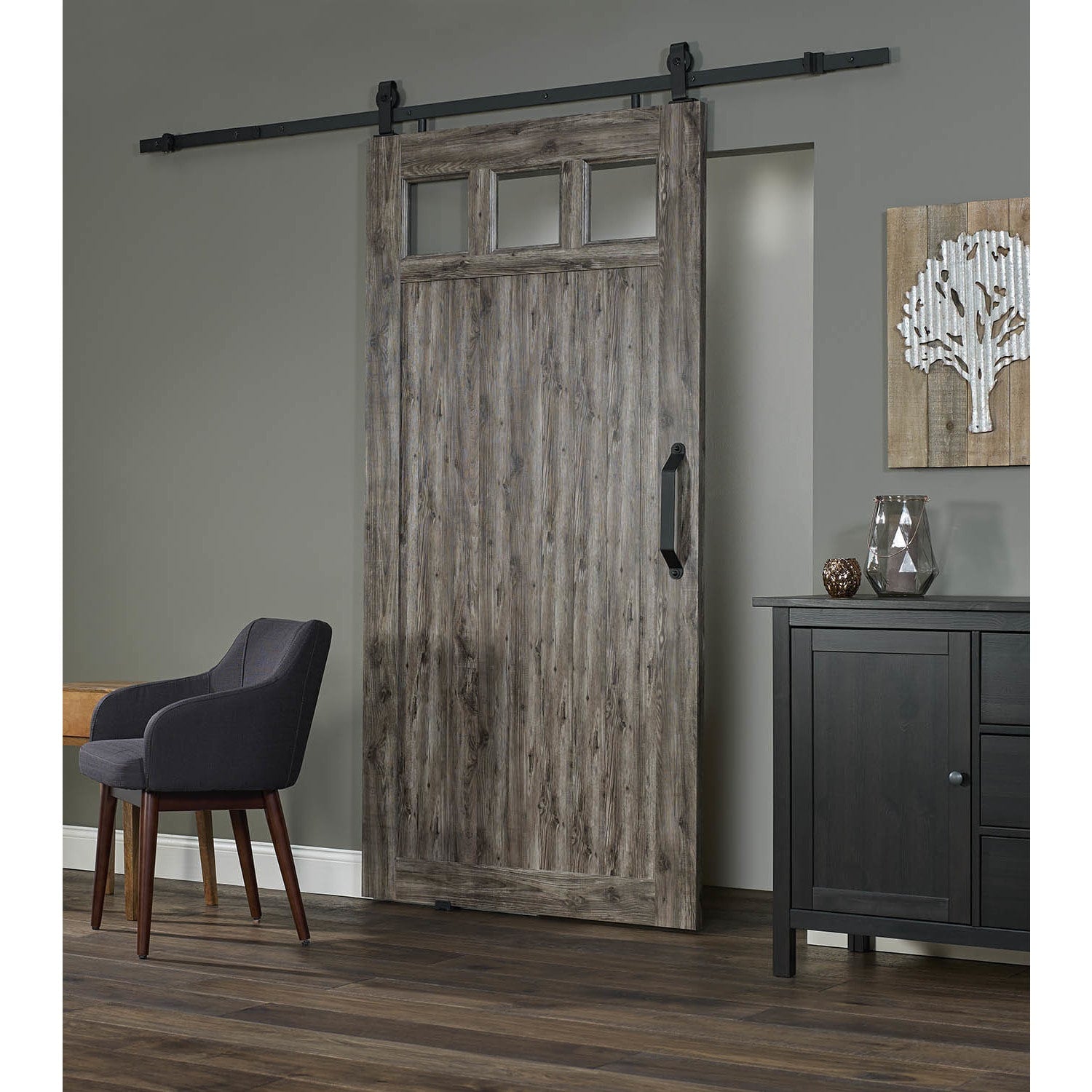 Millbrooke 42W X 84H Pvc Window Barn Door Kit
