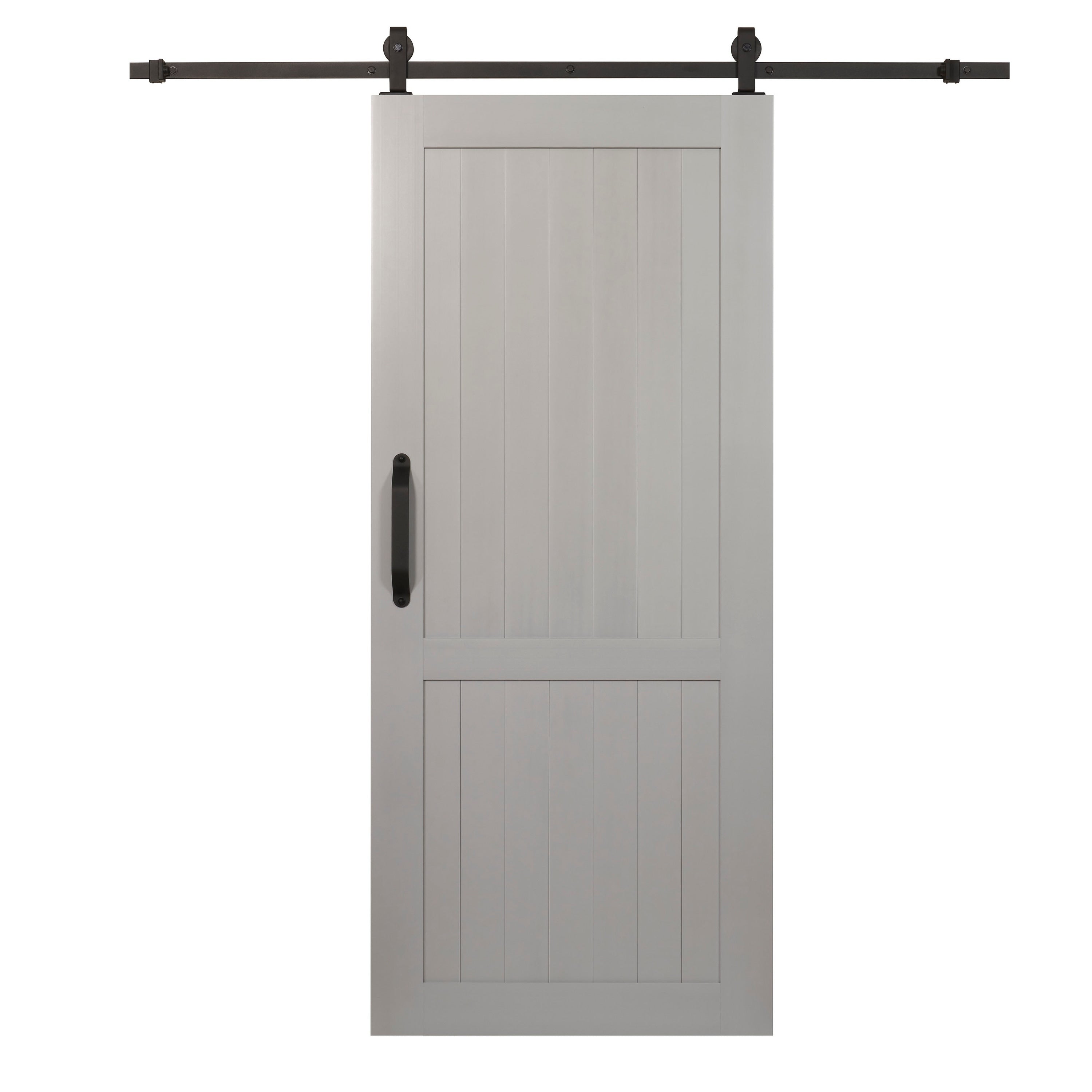 Millbrooke Pvc 36 Inch X 84 Inch H Style Barn Door Kit Satin Silver