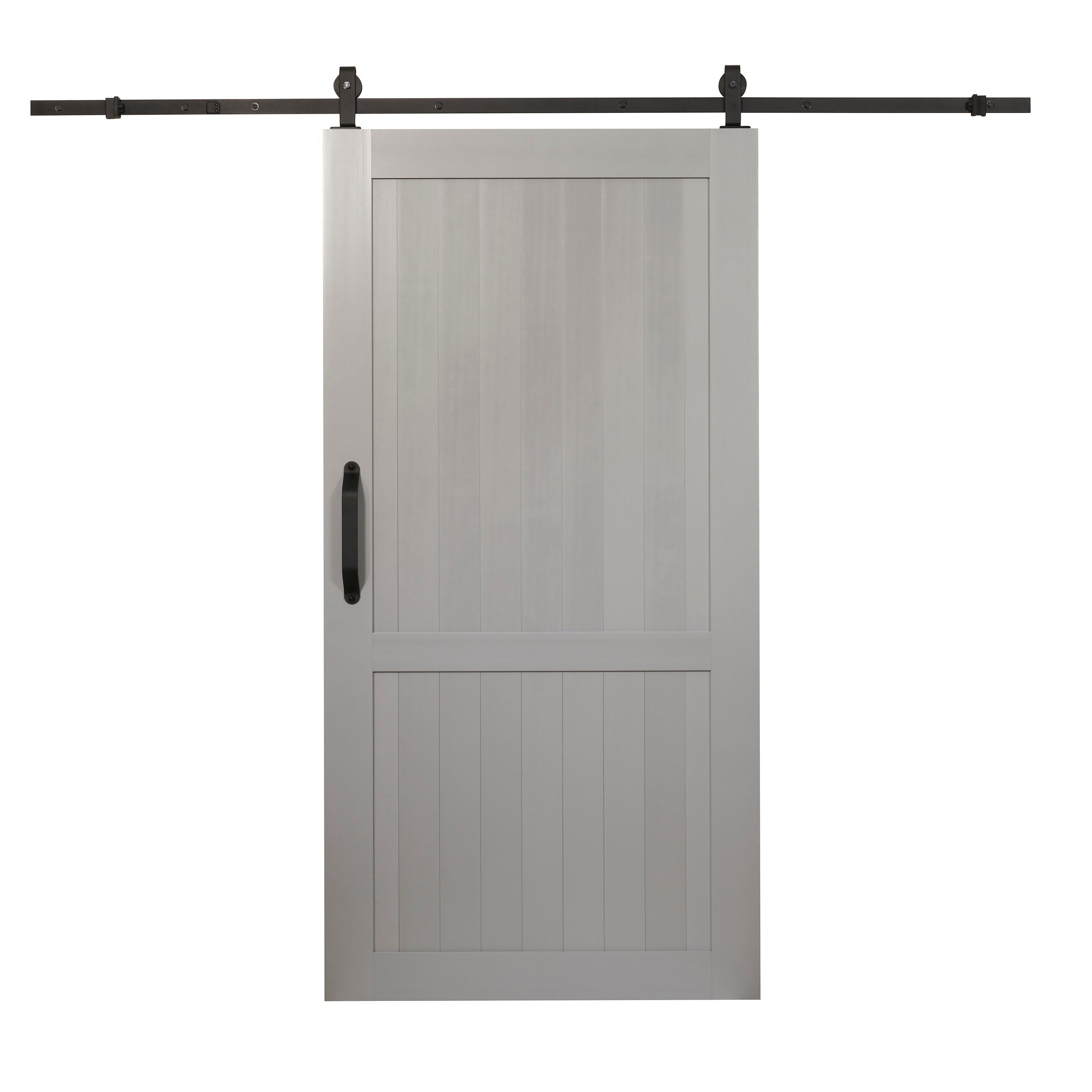 Millbrooke Pvc 42 Inch X 84 Inch H Style Barn Door Kit Satin Silver