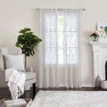 Porch Den Supreme Embroidered Floral Semi Sheer Rod Pocket Panel