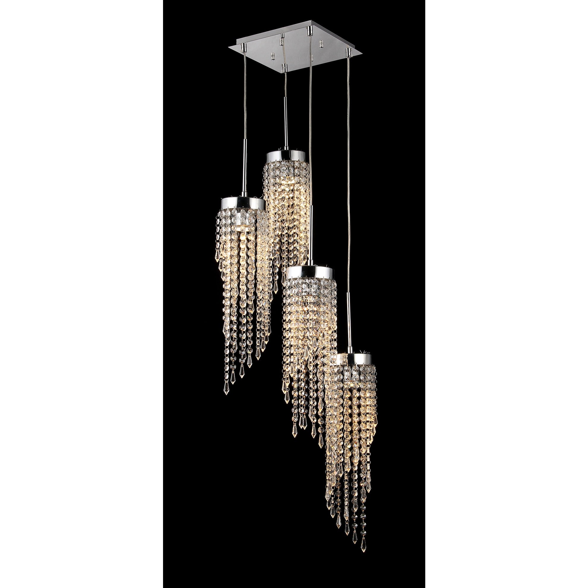 Millet 3 Light Crystal 60 Inch Chrome Chandelier