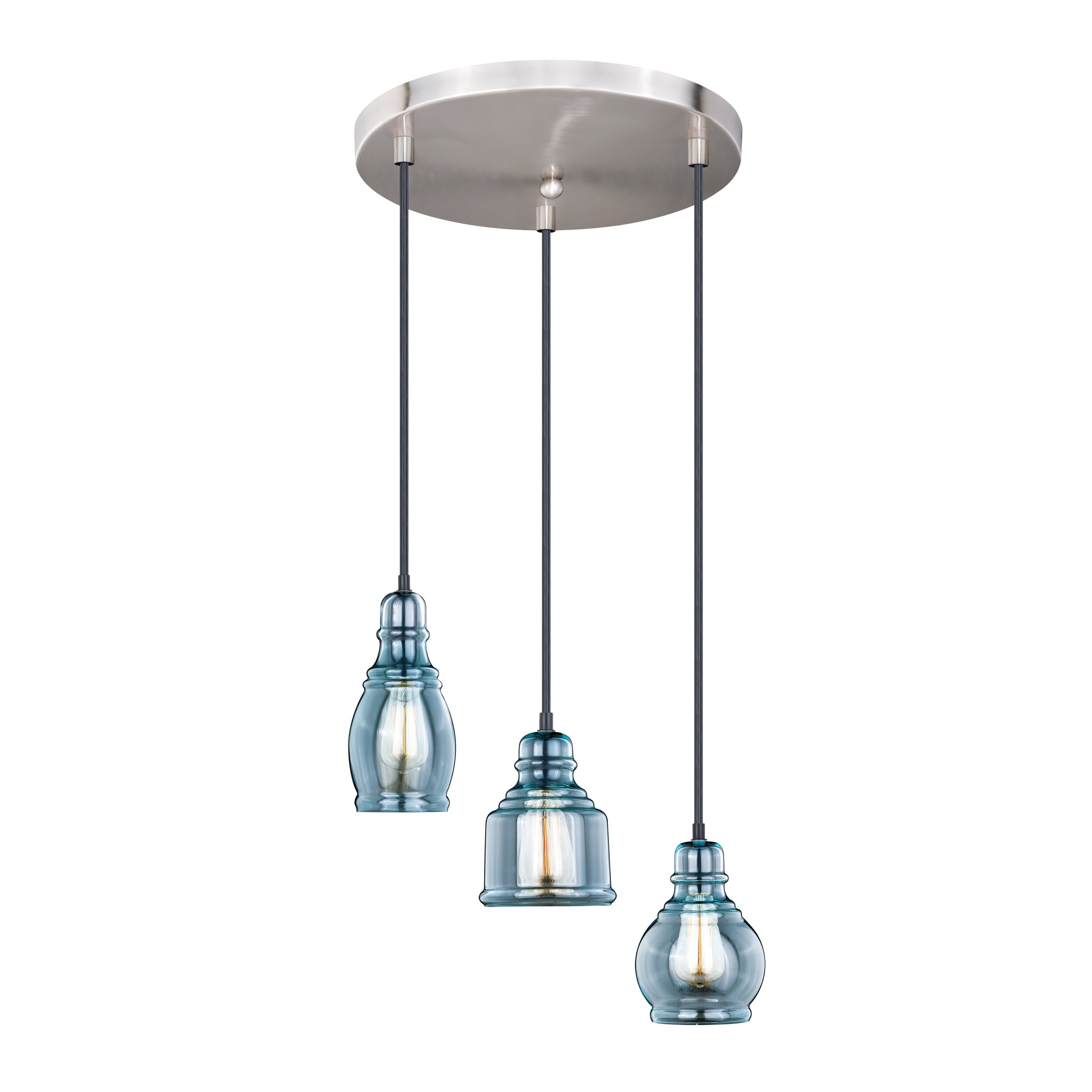 Vaxcel Mille 3 Light Satin Nickel Assorted Mini Pendants