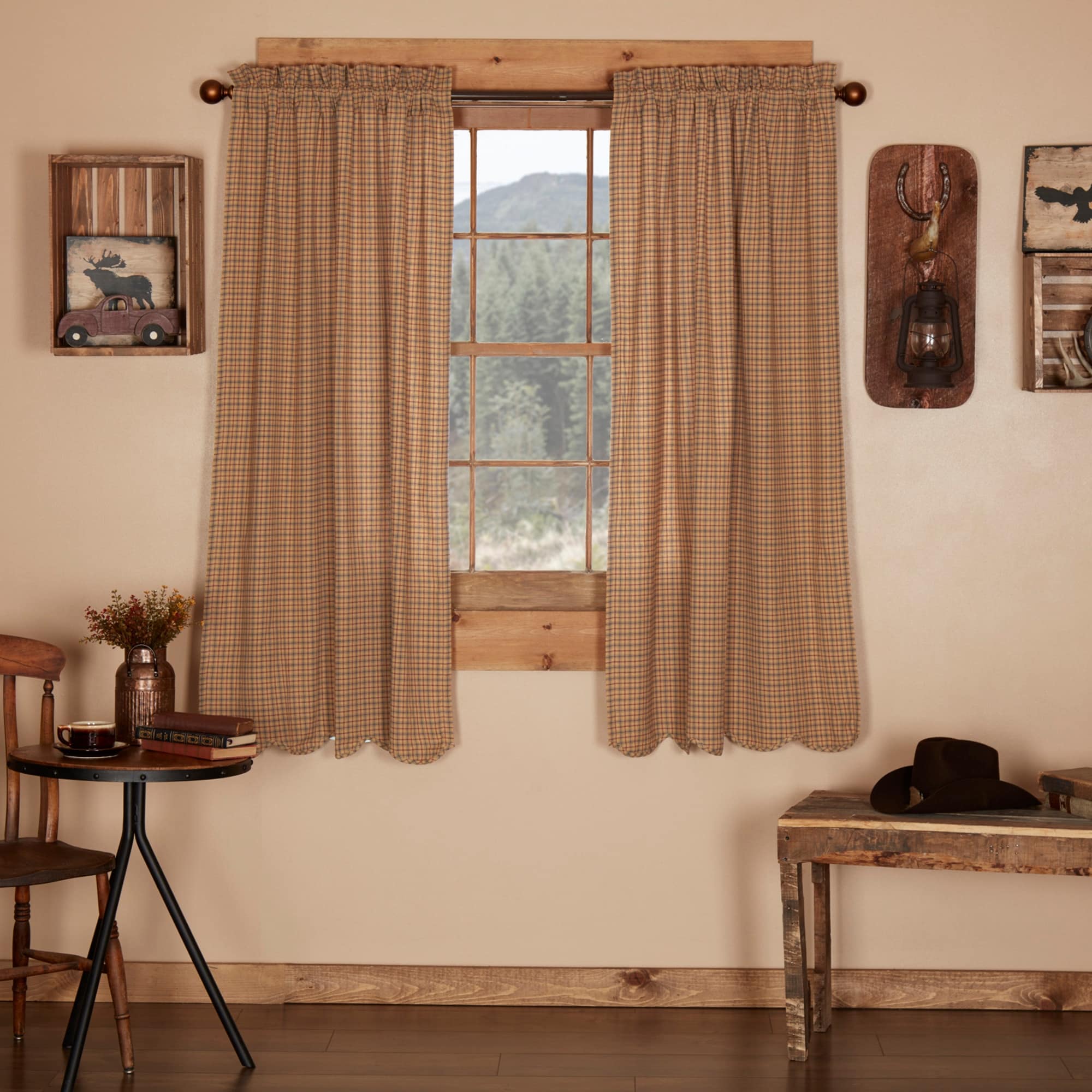 Millsboro Scalloped Lined Short Panel Set 63 X 36