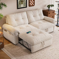 Milo 77 Plush Fabric Convertible Sofa Bed Steel Frame 2 In 1 Loveseat Guest Bed