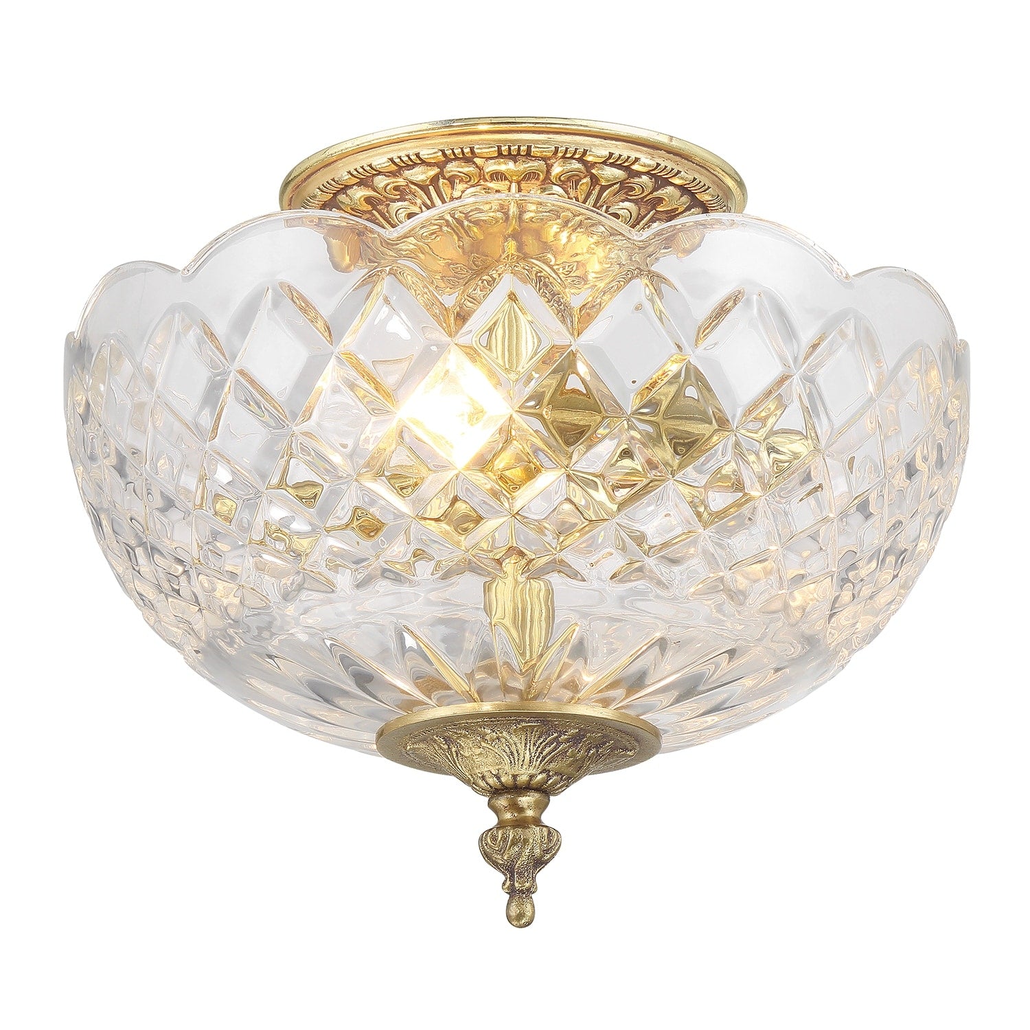 Crystorama Ceiling Mount Collection 2 Light Olde Brass Semi Flush Mount