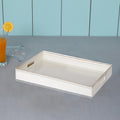 Mimosa Rectangle Tray With Cutout Handles White