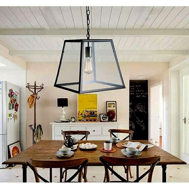 Minerva 1 Light Black Edison Lamp With Bulb