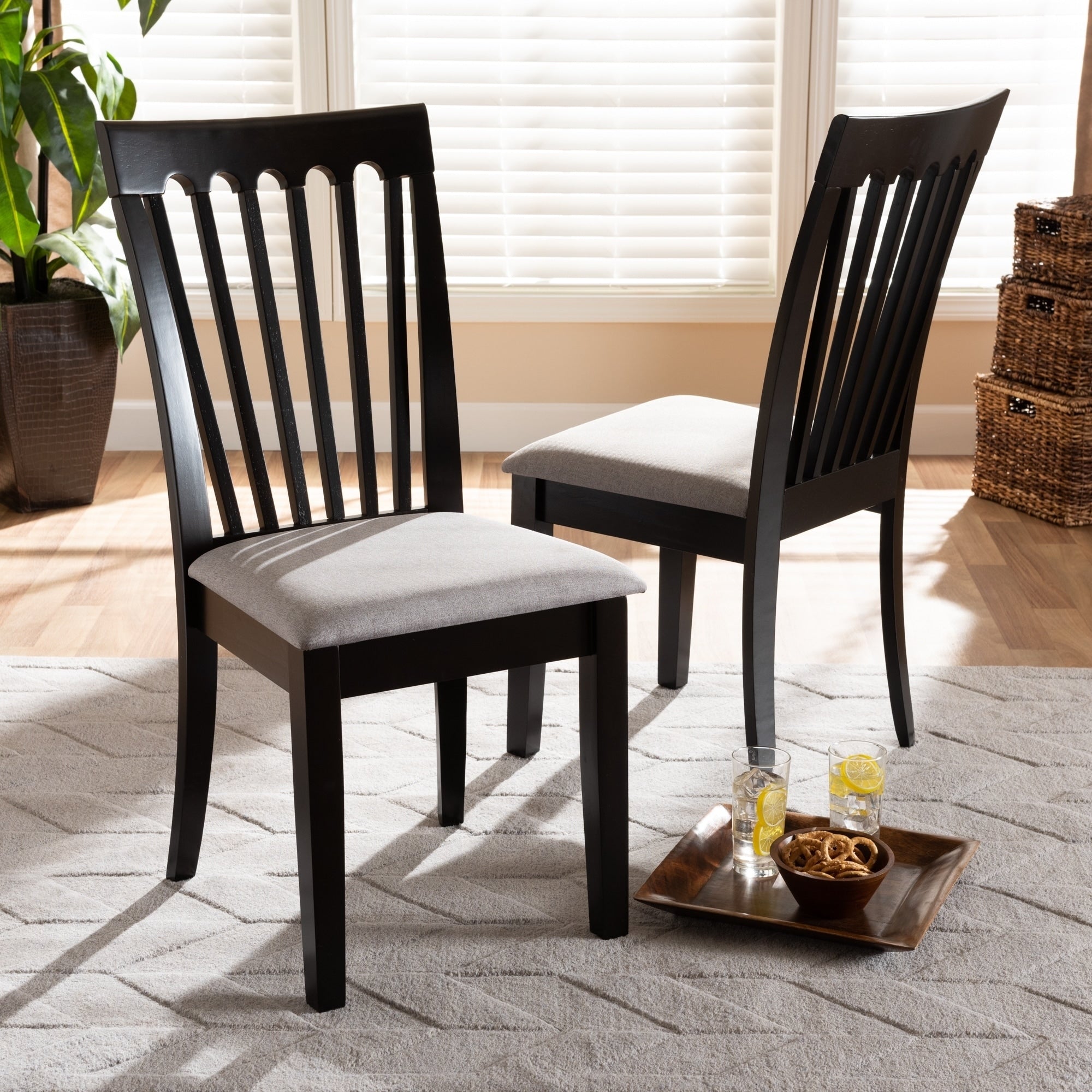 Copper Grove Quelicai Cushioned Armless Dining Chairs Set Of 2