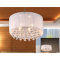 Mineya 4 Light White 17 Inch Chrome Swag Lamp