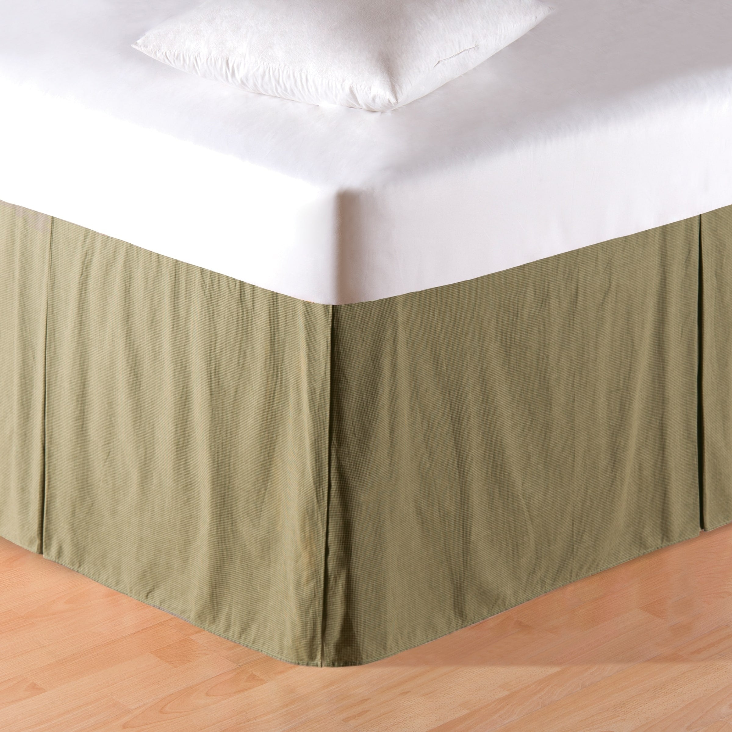 Copper Grove Taweel Mini Green Plaid Queen Bed Skirt