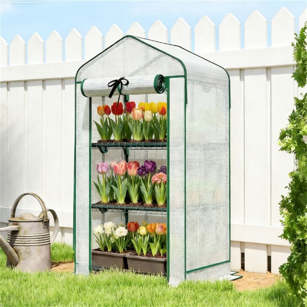 Mini Greenhouse Plant Rack White