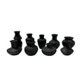 Mini Terracotta Vase 12.5 Black Set Of 9