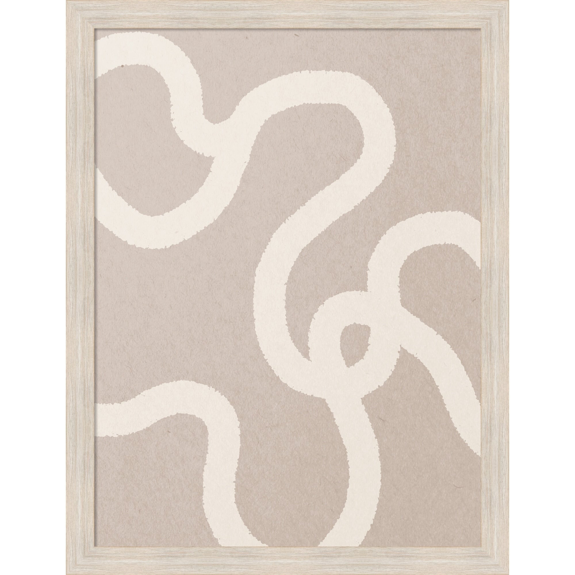 Minimal Abstract Line Art In Neutral 1 By July Art Prints Wood Framed Wall Art Print Hardwood White Wash Narrow