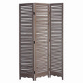 Minimal Wooden Screen With 3 Panels And Shutter Design Brown