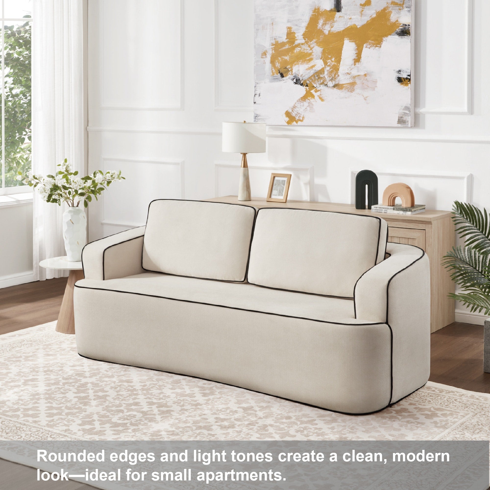 Minimalist 2 Seater Sofa Couch Loveseat Sofa Couch Accent Sofa Couch Settee With Wood Frame For Living Room Bedroom