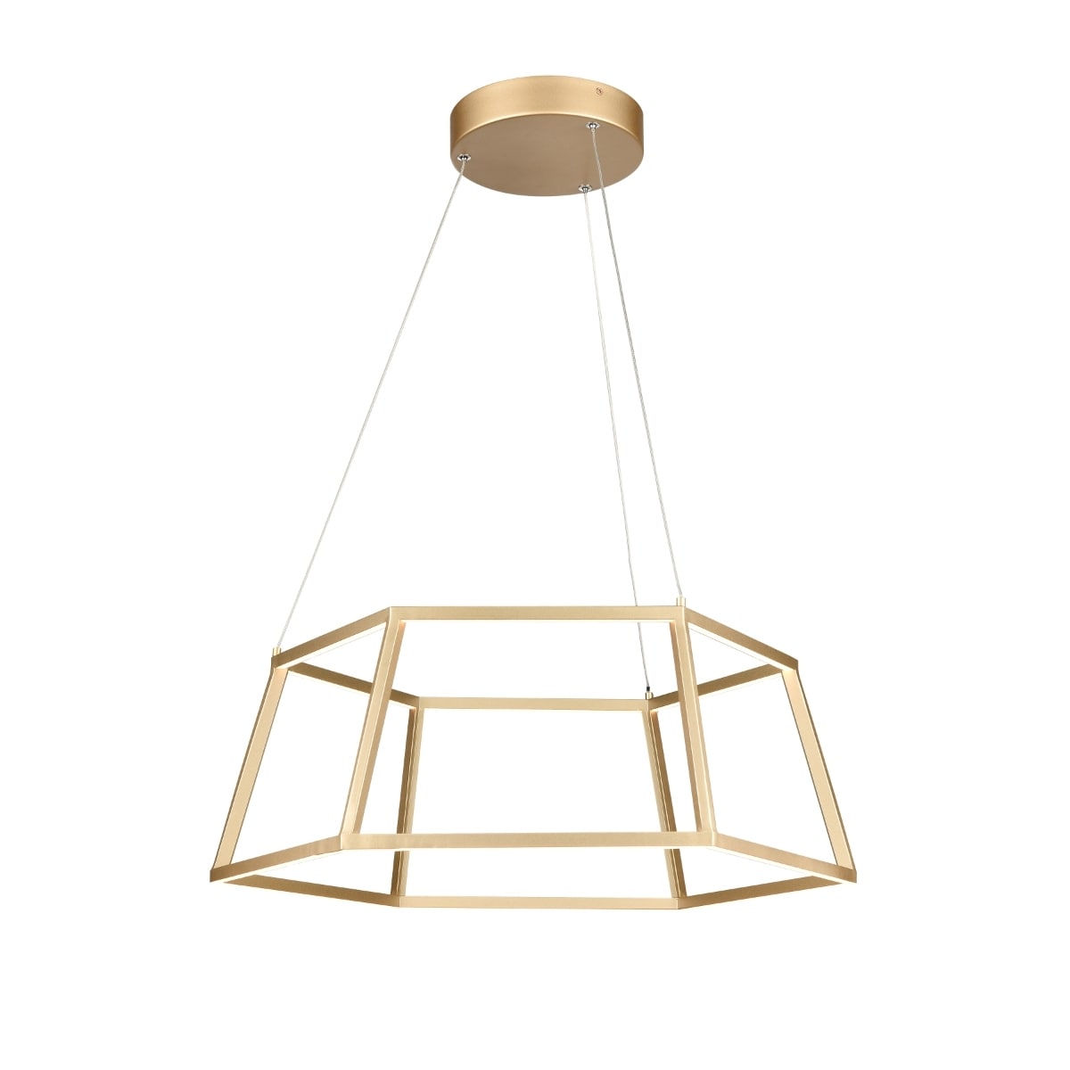 Minimalist 21 Inch Wide Integrated Led Chandelier In Soft Gold