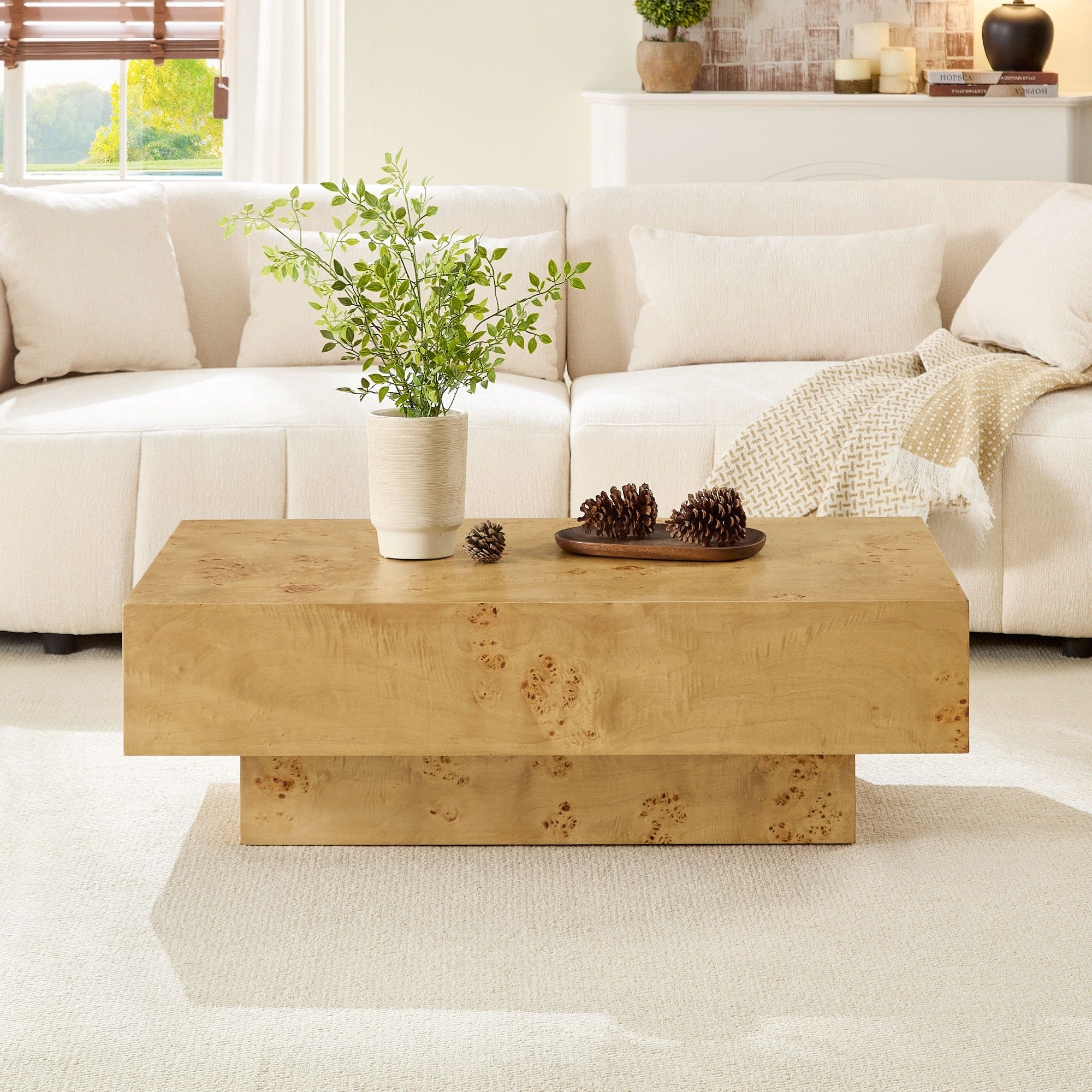 Minimalist Coffee Table Center Table For Living Room Bedroom Natural Accent Table Sofa Table Side Table