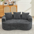 Minimalist Curved Loveseat With 3 Throw Pillows Grey Sofa Couch Sleeper Sofa Couch For Living Room Bedroom