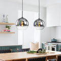 Minimalist Modern 2 Light Hand Blown Gradient Mirror Glass Pendant 32.3 In
