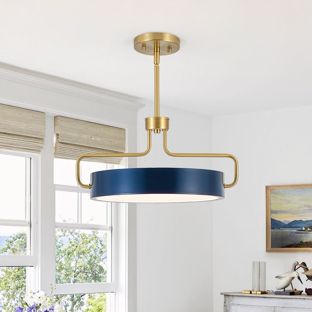 Minimalist Modern Dimmable Led Round Pendant 16.4 In