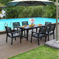 Minimalist Patio Dining Set With 6 Dining Chairs Dining Table Outdoor Dining Set For Garden Pool
