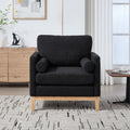 Minimalist Reading Armchair Single Sofa With Two Pillows Black Side Chair Dressing Chair Upholstered Chair