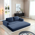Minimalist Sofa Bed Blue Sleeper Sofa Couch With 2 Pillows 3 Seater Sofa Couch With Armrests For Living Room