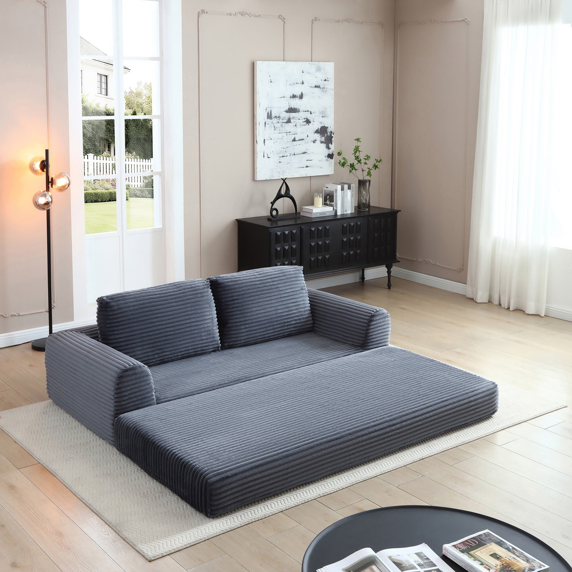 Minimalist Sofa Bed Sleeper Sofa Couch With 2 Pillows 3 Seater Sofa Couch With Armrests For Living Room
