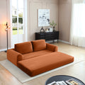 Minimalist Sofa Bed Sleeper Sofa Couch With 2 Pillows 3 Seater Sofa Couch With Armrests For Living Room Orange