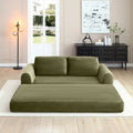 Minimalist Sofa Bed Sleeper Sofa Couch With 2 Pillows Green 3 Seater Sofa Couch With Armrests For Living Room