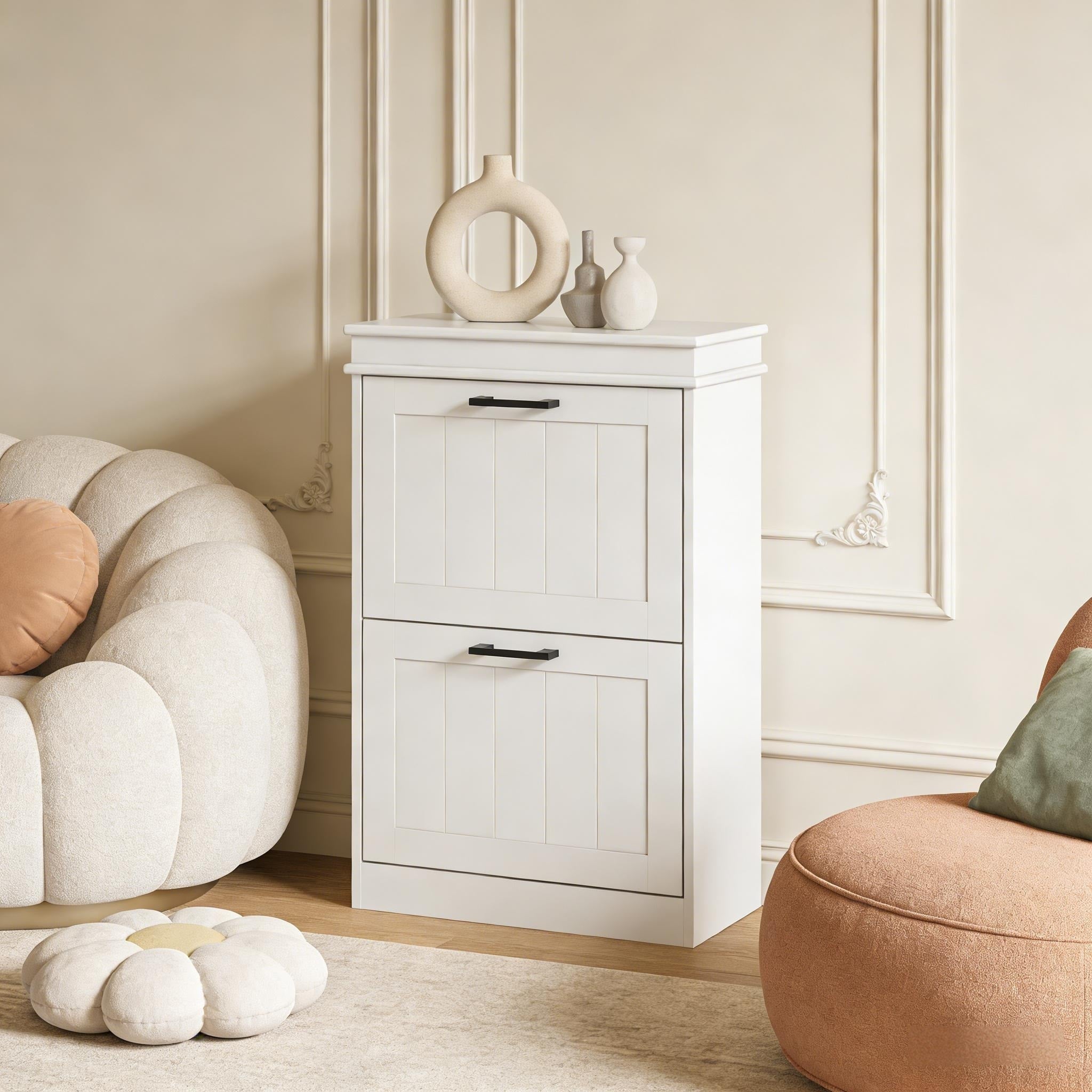 Minimalist Storage Organizer Slim Shoe Cabinet Storage Cabinet White Entryway Cabinet Hallway Cabinet