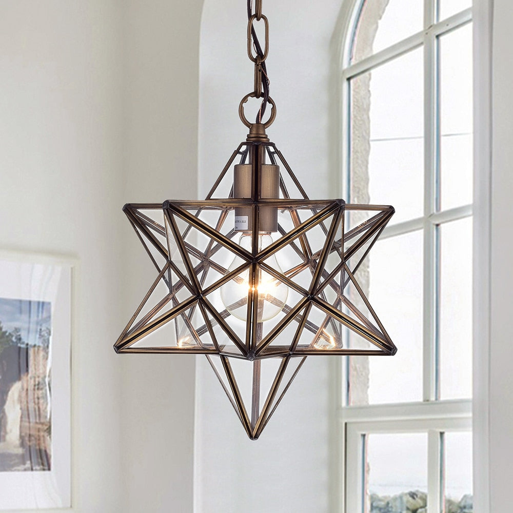 Warehouse Of Tiffany Minkar 1 Light Antique Bronze Star Pendant