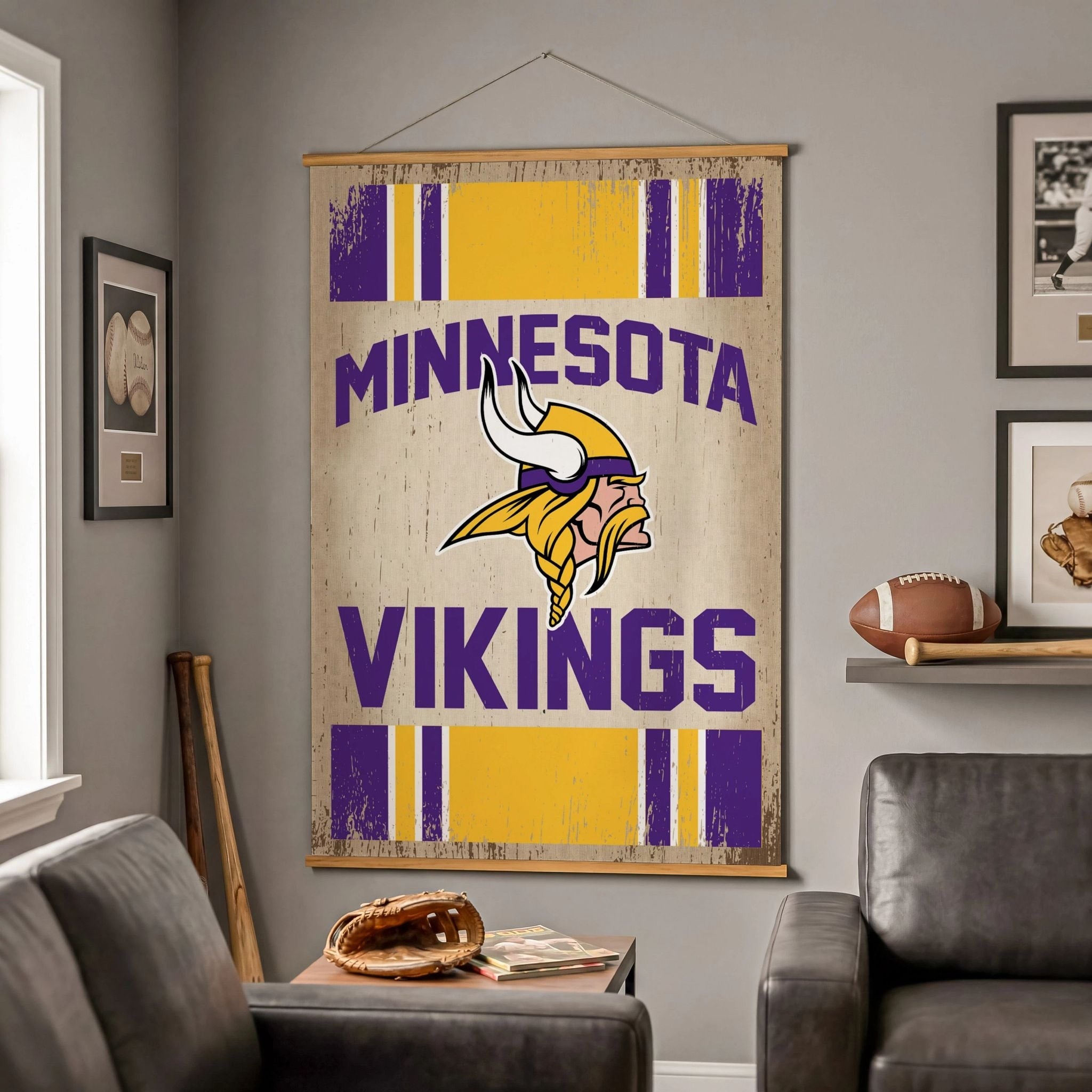 Minnesota Vikings Canvas Wall Tapestry